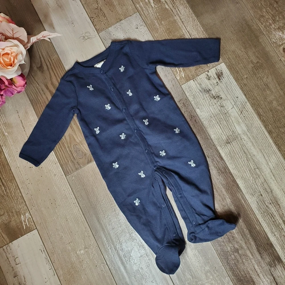 Organic Little Planet by Carter's Blue Koala Embroidered Footie Size 6m NWOT